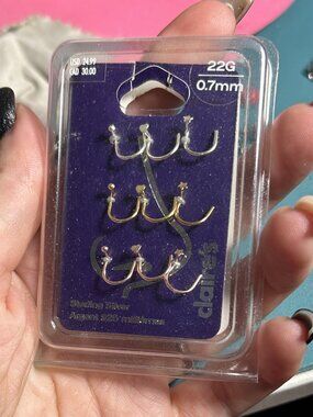 Claire's 925 Sterling Silver 22G Nose Hoop Ring Multi Pack Set Heart Star NWT